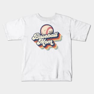 Retro Baseball Mom Mother's Day Kids T-Shirt